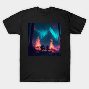 Vikings Preparing a Bonfire T-Shirt